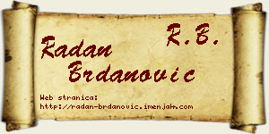 Radan Brdanović vizit kartica